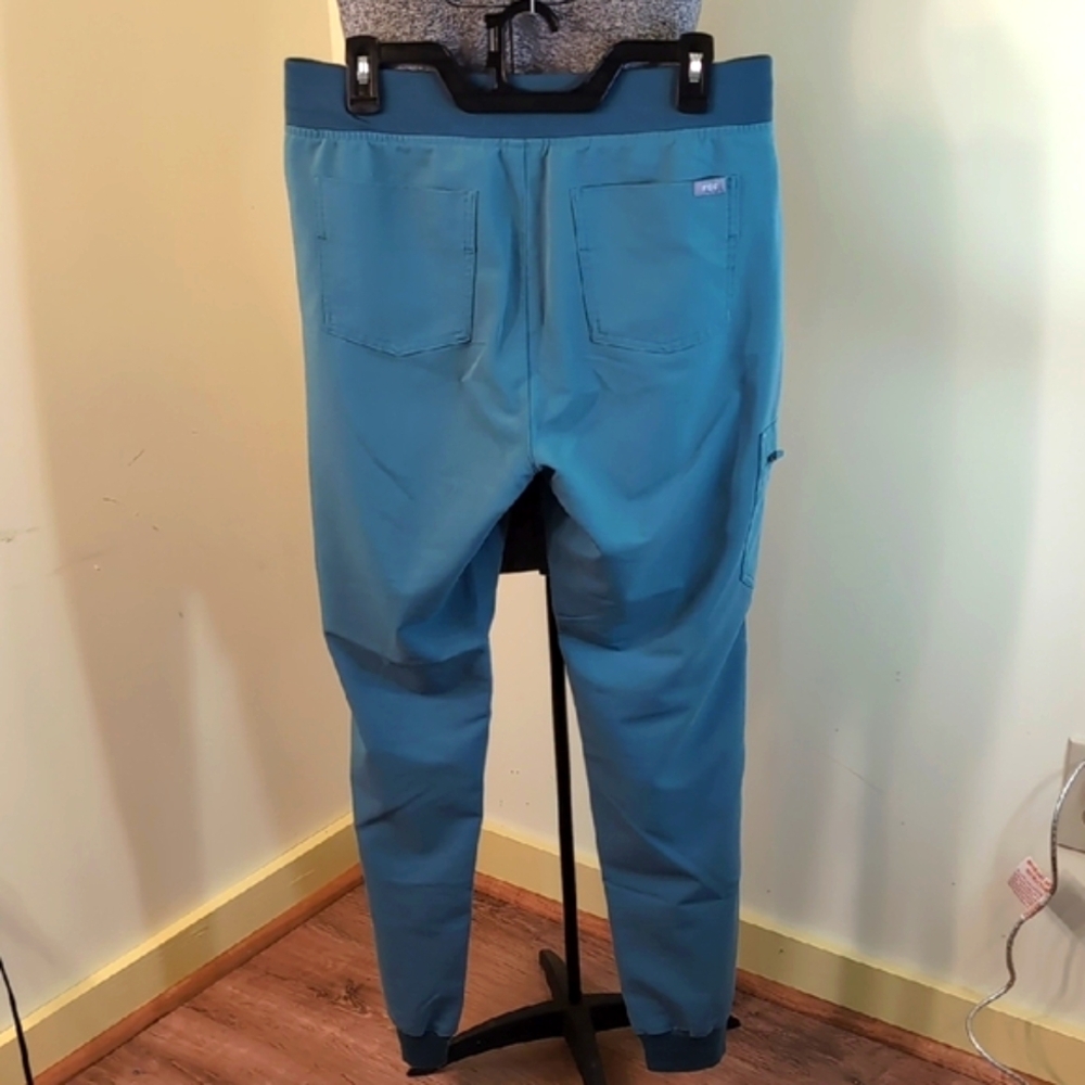 Figs Women's Teal Cuffed Scrub Pants - Picture 4 of 10